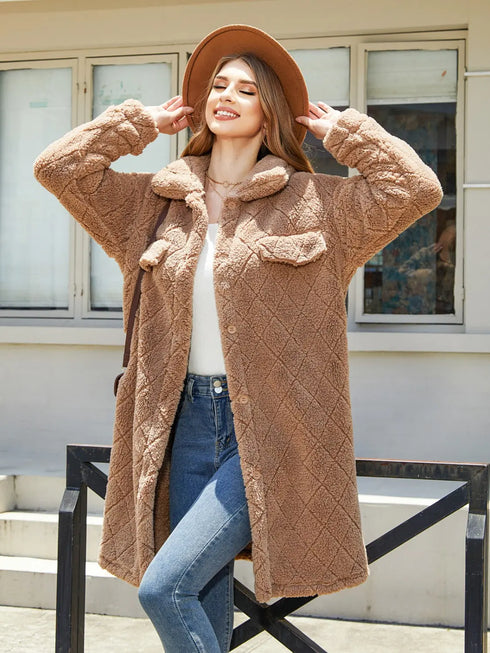 'Elowen' Thermal Fleece Coat - Celes Fashion